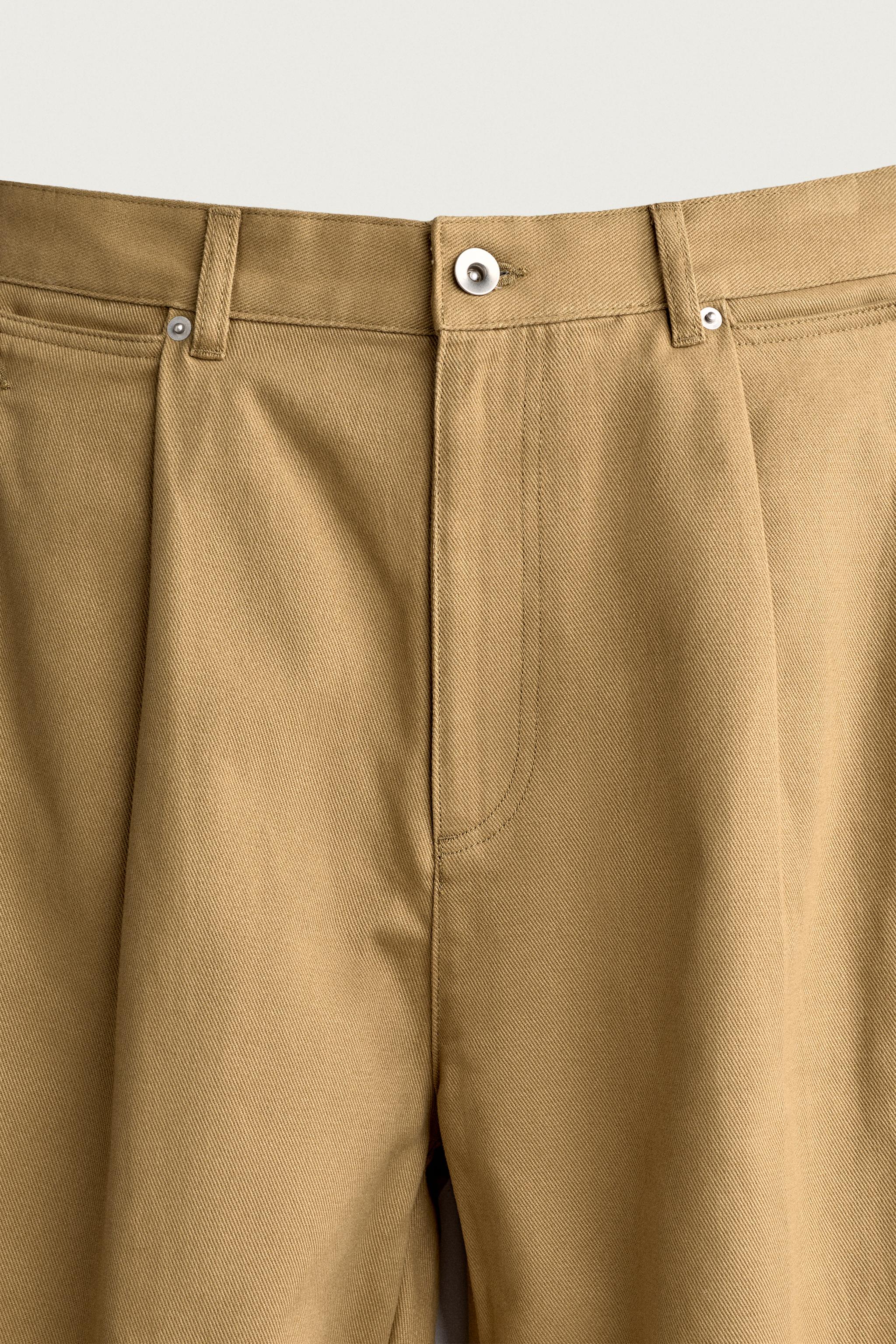Zara BARREL FIT PİLİLİ PANTOLON görsel 8