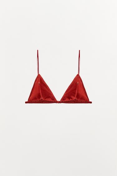 BRALETTE TRIANGLE AVEC SOIE - Rouge de Zara - Image 4