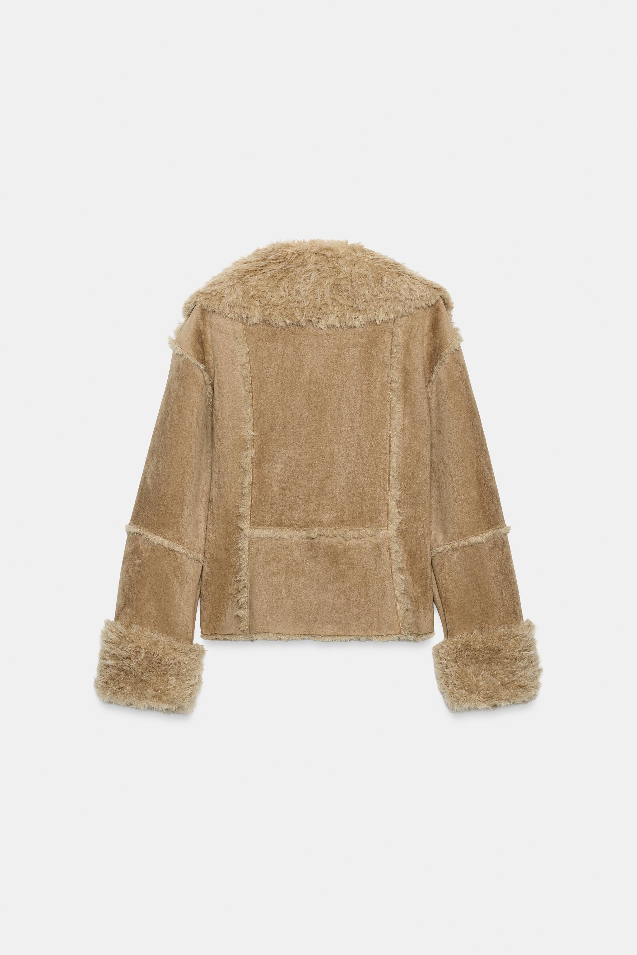 VESTE SUÉDINE EFFET FOURRURE