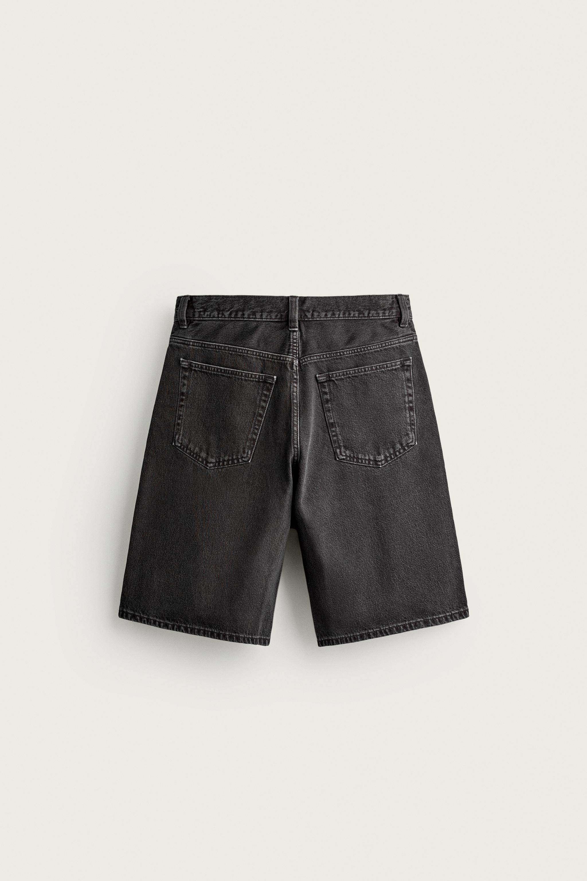 BAGGY FIT DENIM SHORTS - Indigo | ZARA United States