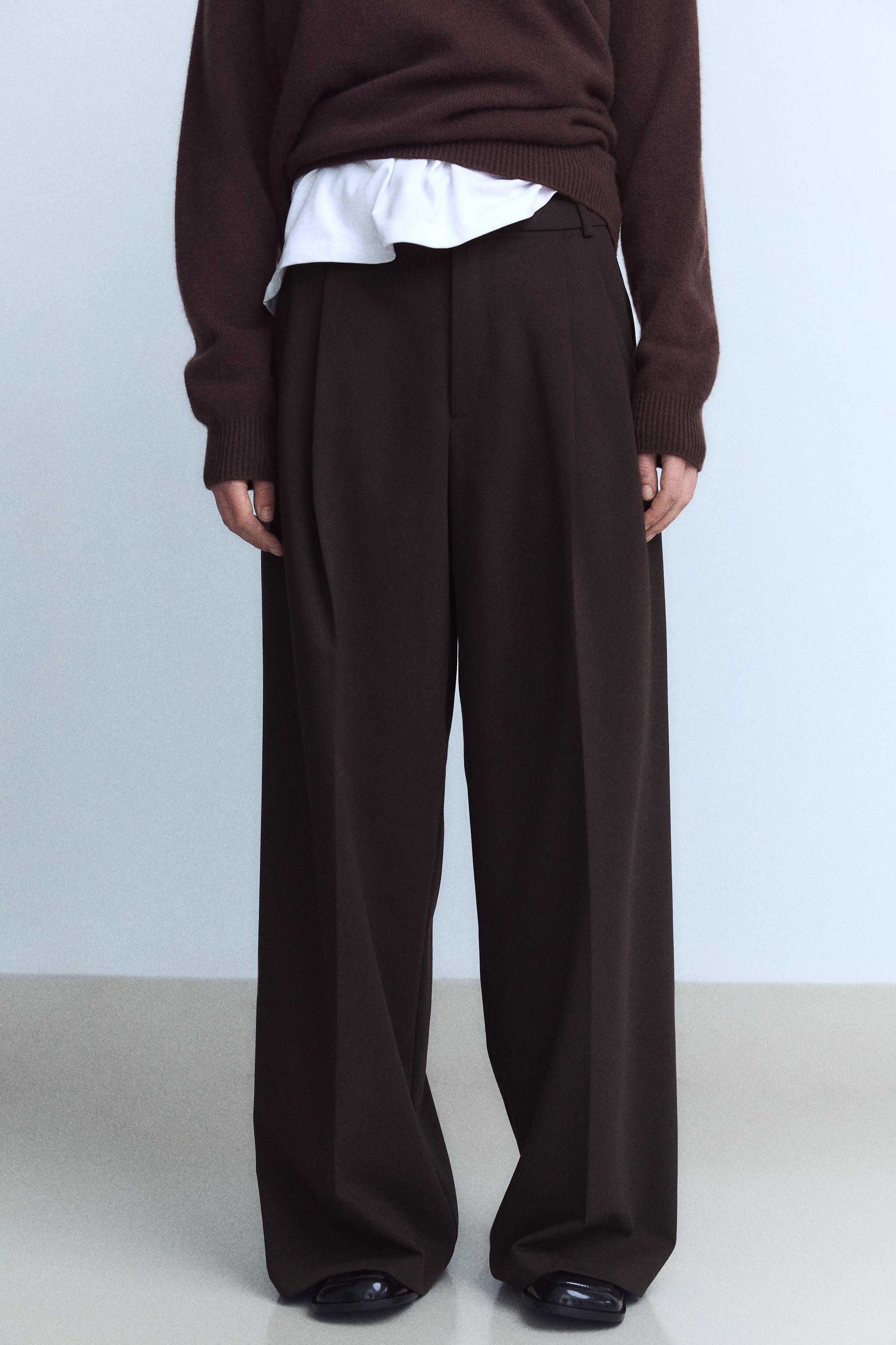 Brown pants zara on sale