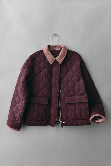 QUILTED RIDING JACKET - Burgundy by Zara