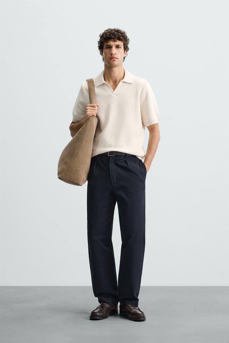 TEXTURED KNIT POLO SHIRT Ecru ZARA South Africa