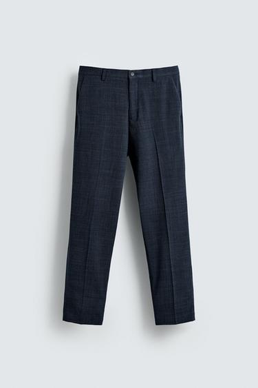 Zara STRUCTURED SUIT PANTS - Blue / Indigo