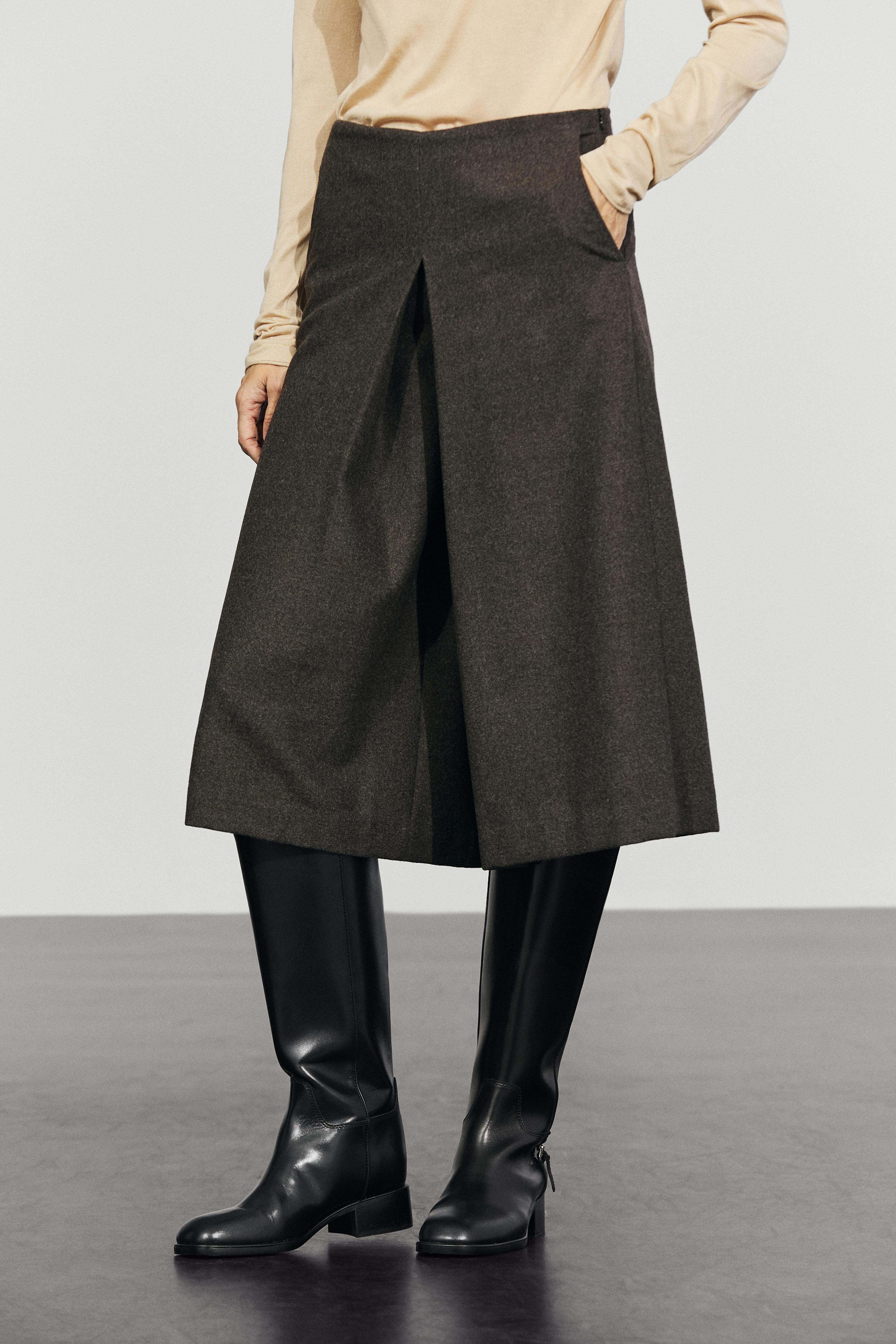 Wool blend skort