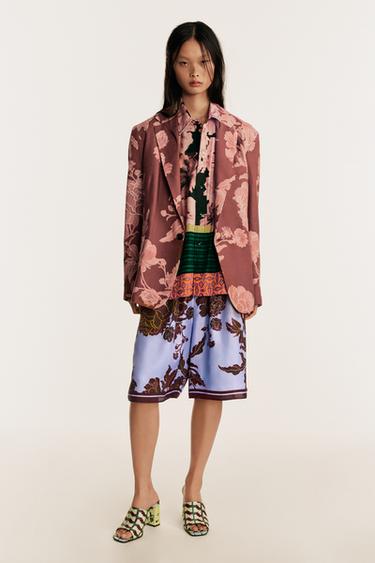 VESTE IMPRIMÉE COUPE DÉCONTRACTÉE LIN - COTON LIMITED EDITION - Imprimée de Zara