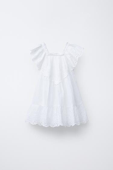 ROBE EN PLUMETIS BRODÉE - Blanc de Zara - Image 0