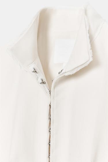 BLAZER ENTALLADA COMBINADA ZW COLLECTION - Crudo de Zara