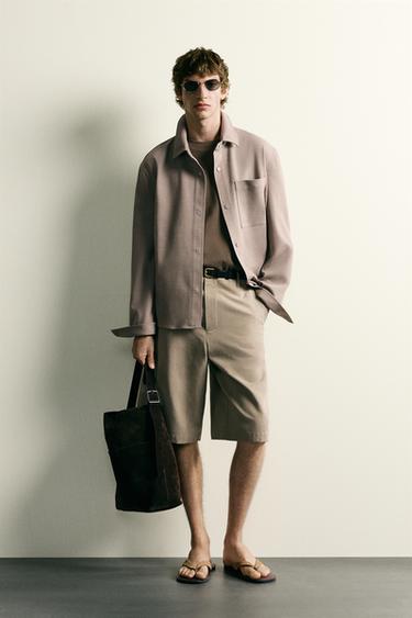 КУРТКА-РУБАШКА COMFORT NON IRON — РЫЖЕВАТО-КОРИЧНЕВЫЙ С МЕЛАНЖЕВЫМ ЭФФЕКТОМ от Zara — изображение 0