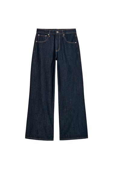 ZW COLLECTION LOW-RISE WIDE-LEG JEANS - Blue by Zara