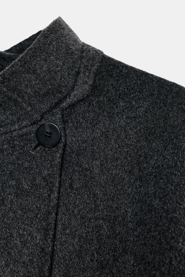 WOOL BLEND BLAZER WITH SCARF ZW COLLECTION - Dark grey by Zara - Image 8