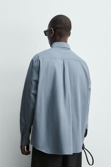 WASHED RELAXED FIT SHIRT WITH POCKETS - Blue / Indigo by Zara - Image 2
