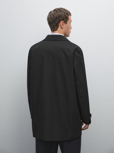 Zara Water-repellent fabric trench coat - Navy blue