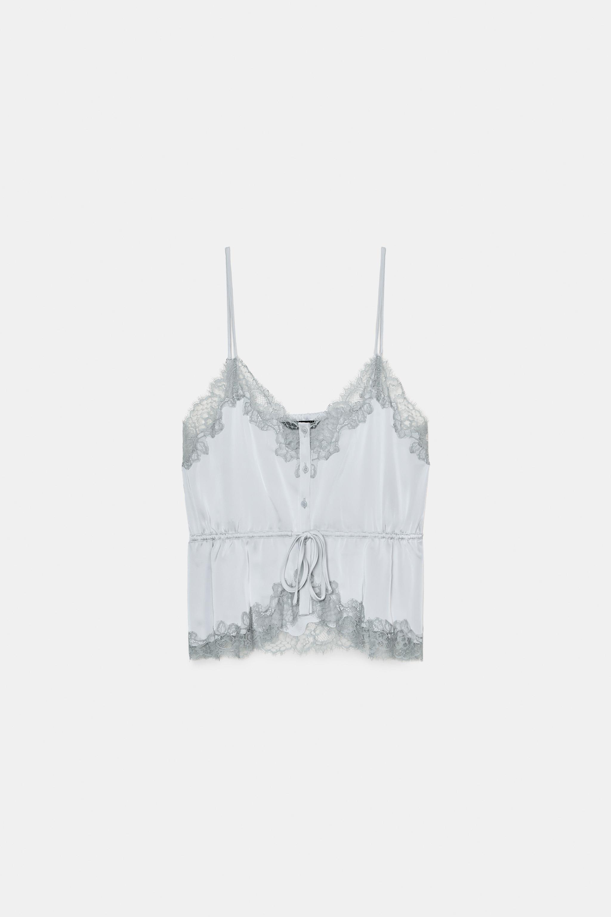 TOP SATINÉ EN DENTELLE