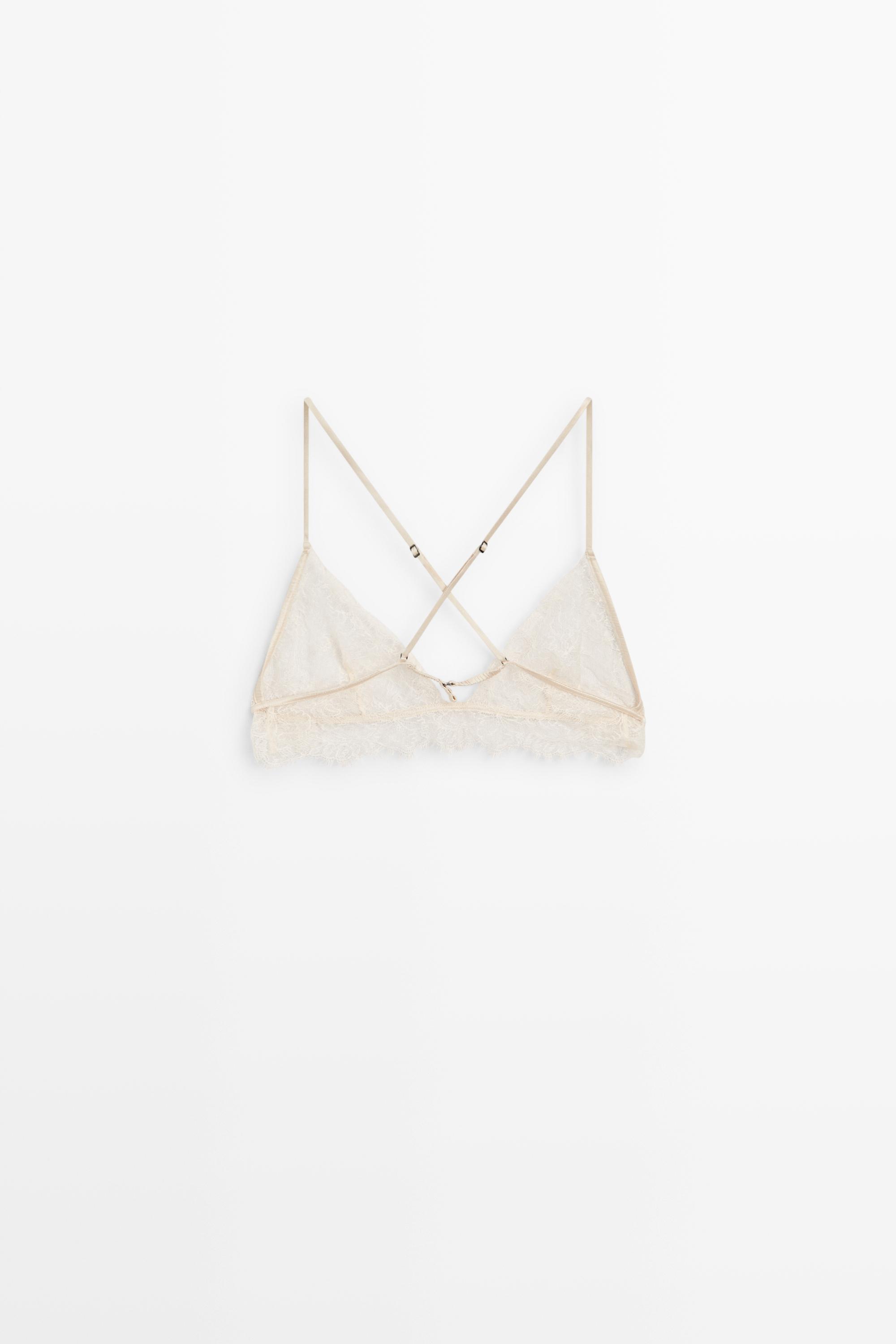 Lace bralette with scalloped hem