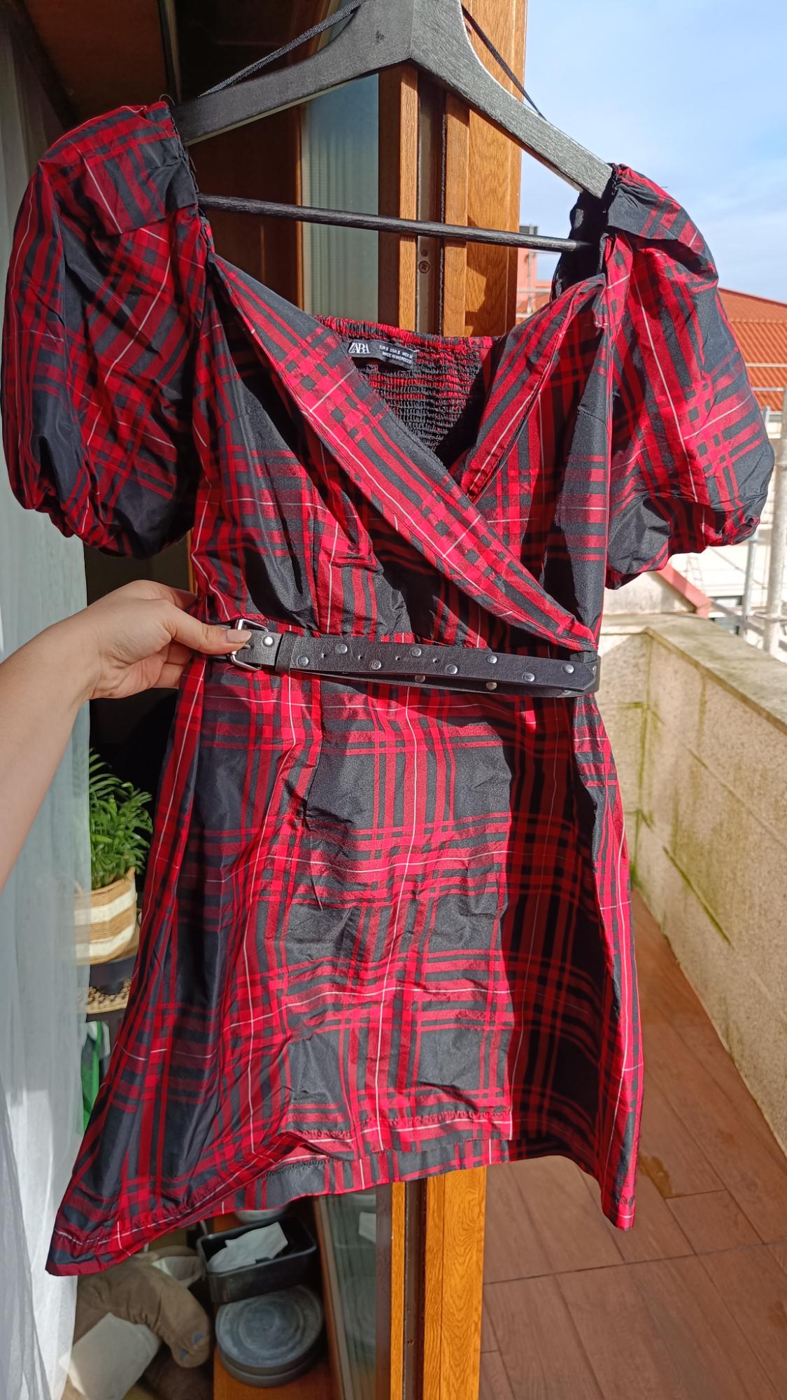 CHECKED DRESS WITH BELT