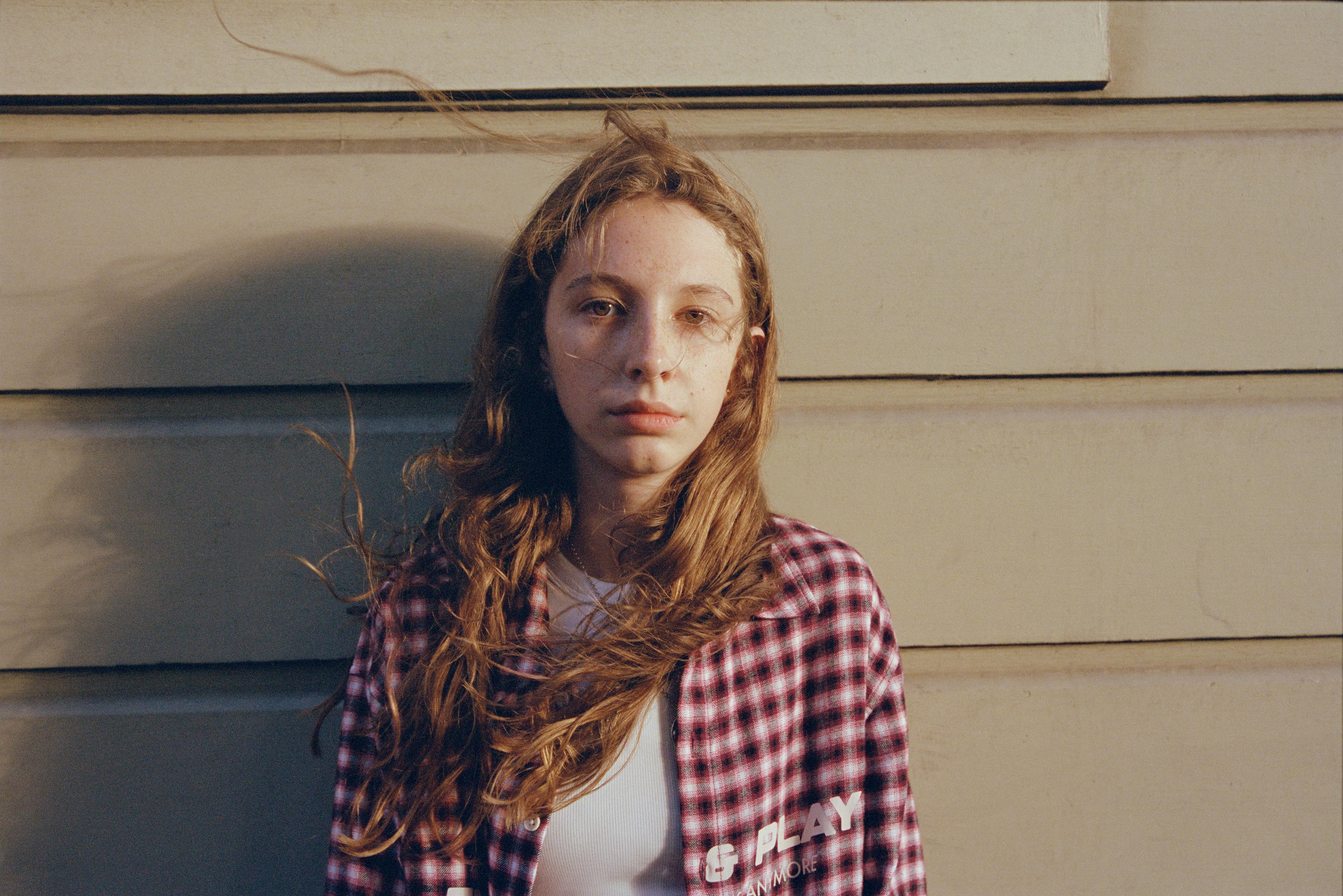 DOUBLE-SLEEVE PLAID PRINT SHIRT — Red