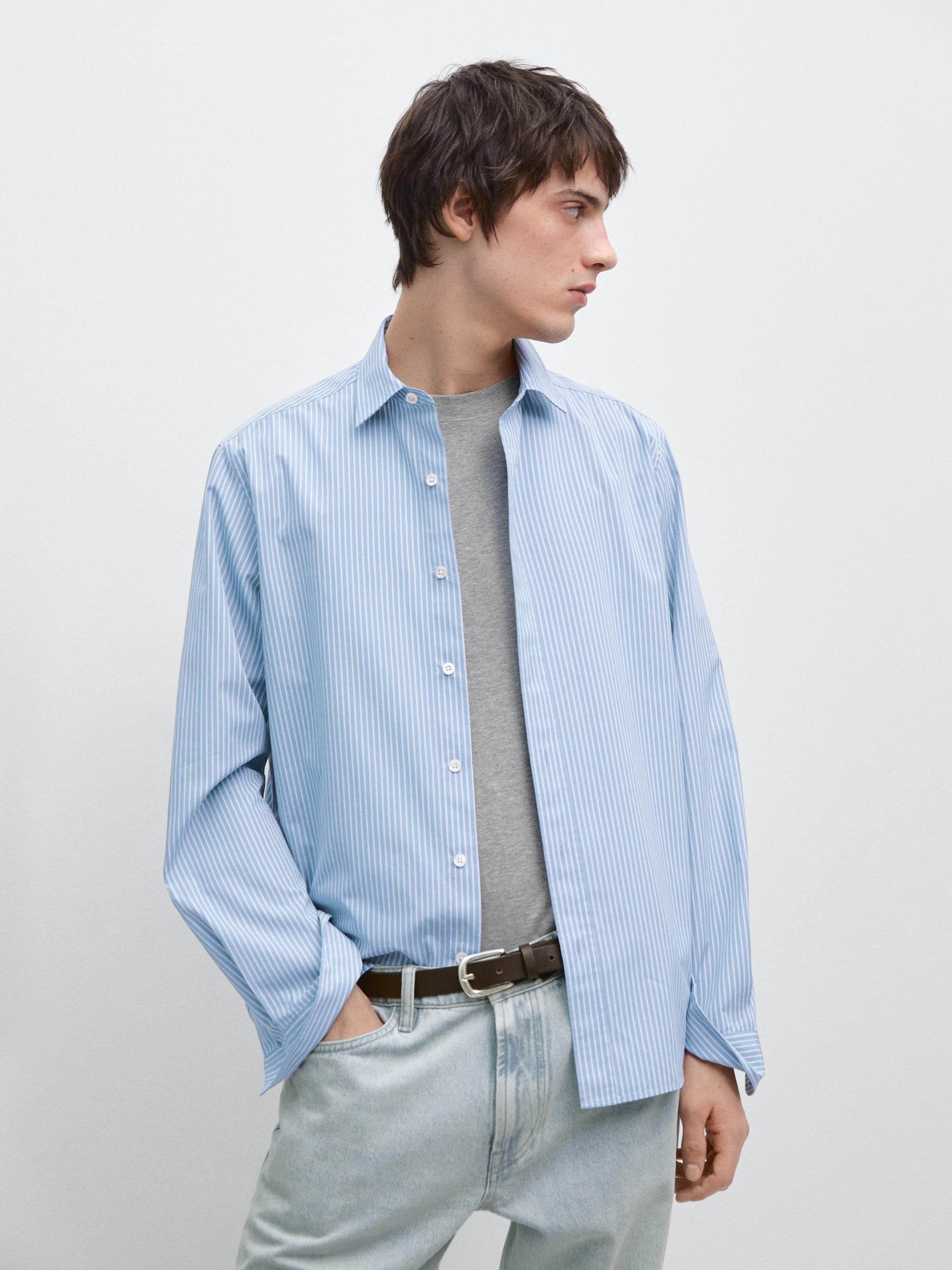 100% cotton poplin regular fit shirt