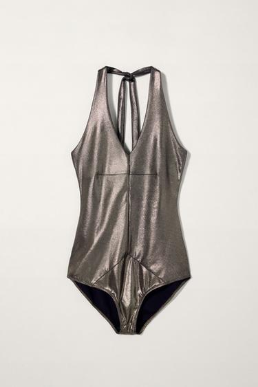 METALLIC HALTER BODYSUIT KATE MOSS X ZARA - matt gold by Zara