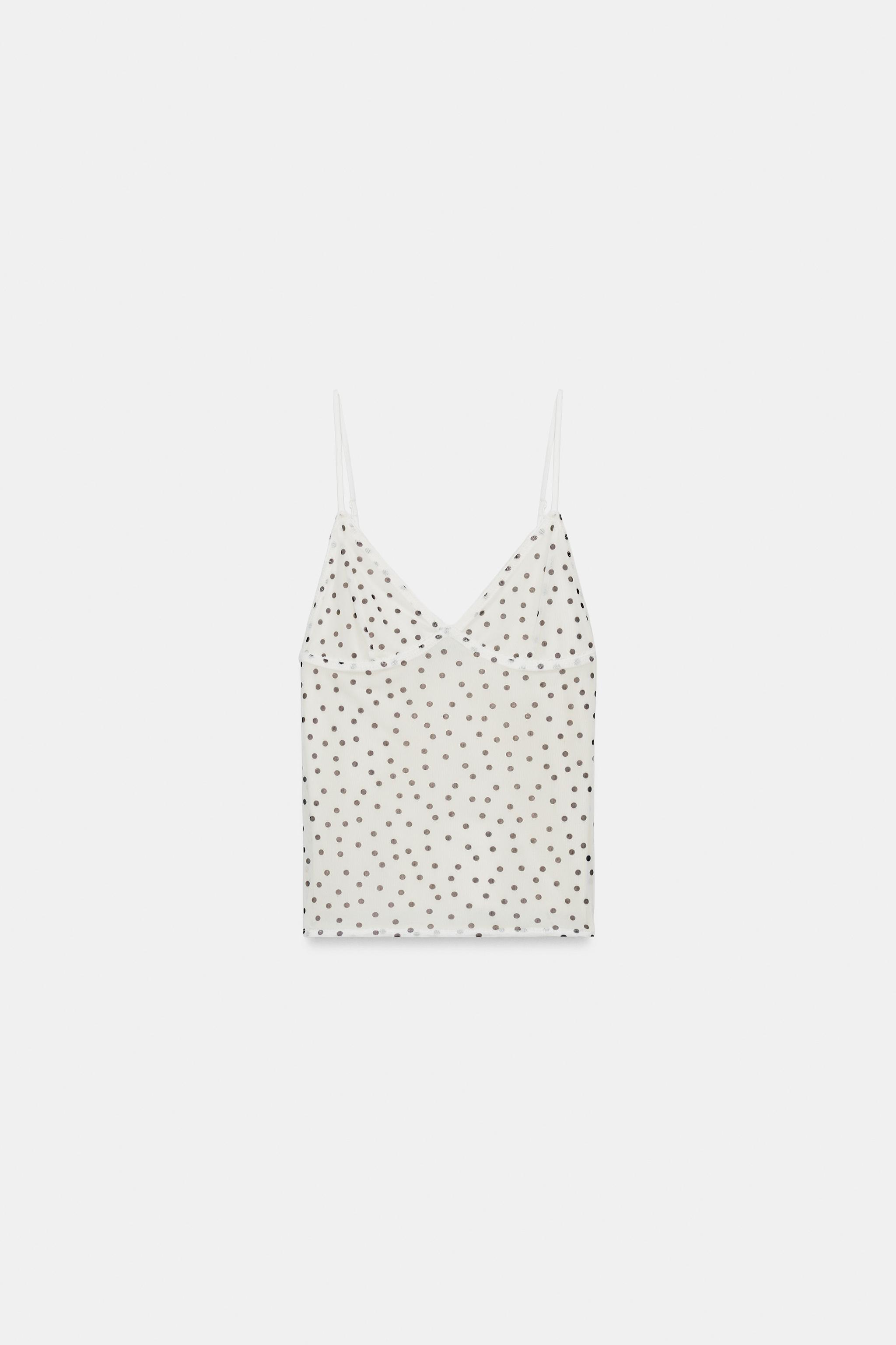 Женские топы Zara ANIMAL PRINT TULLE TOP — фото 9