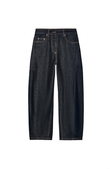 ZW COLLECTION ANKLE BALLOON MID-WAIST JEANS - Blue by Zara