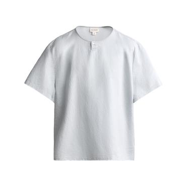 HEMP AND COTTON HENLEY SHIRT - Light sky blue by Zara
