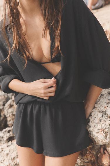 КОМБІНЕЗОН З ЛІОЦЕЛУ - Чорний Zara