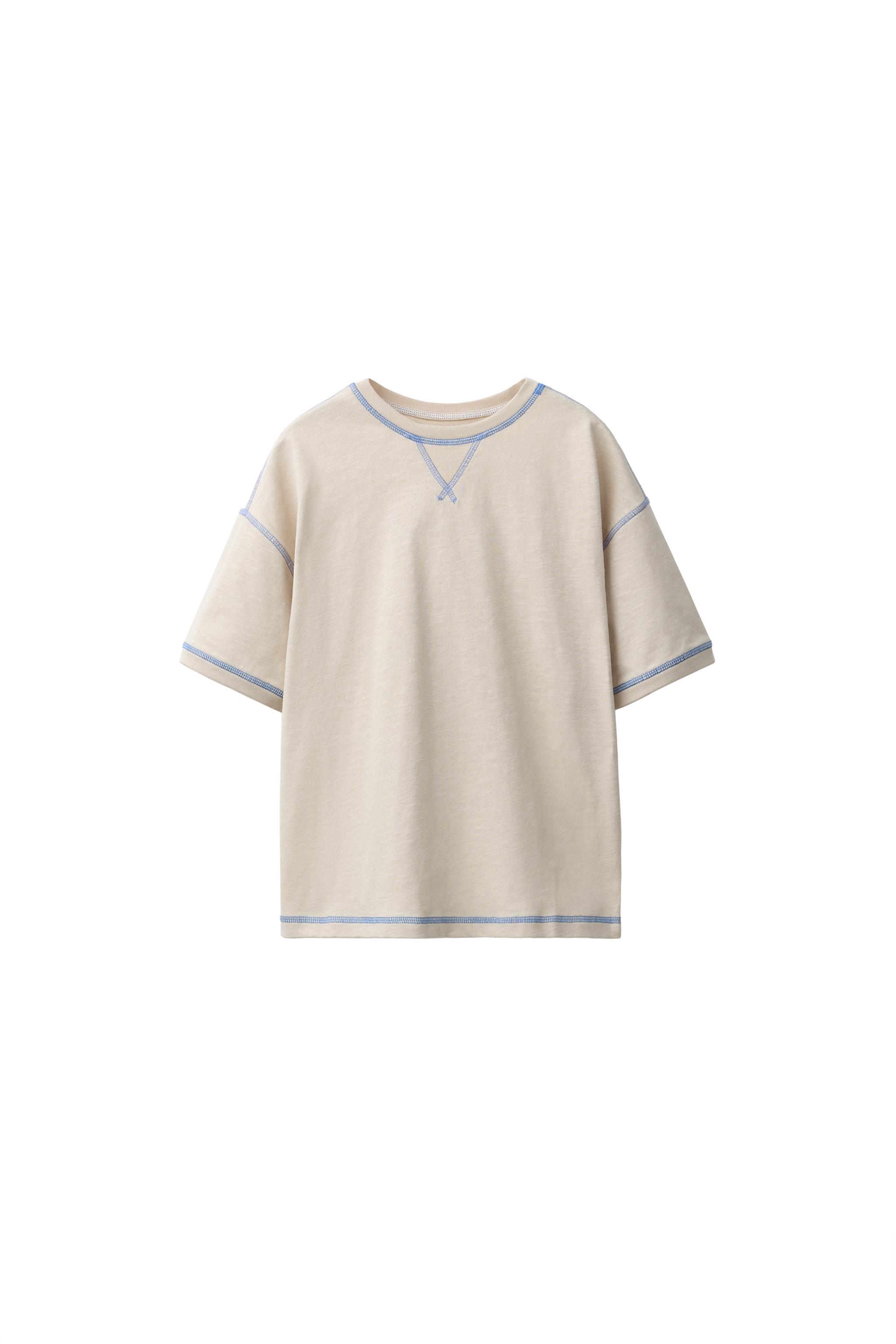 ストライプ柄ステッチTシャツ CARAMEL LONDON X ZARA - パープル 
