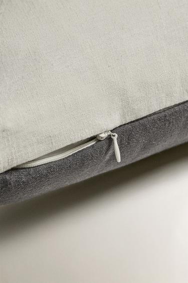 HOUSSE DE COUSSIN ÉDREDON LIN COTON - Gris foncé de Zara - Image 4