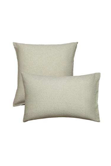 Zara STRIPED LINEN AND COTTON PILLOWCASE - 綠色