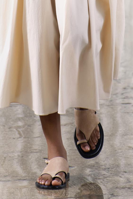 ASYMMETRIC SUEDE SANDALS - Beige | ZARA UAE - Dubai/Sharjah/Ajman/UAQ ...