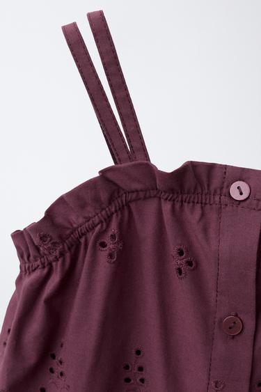 Zara SCHIFFLY PRINT TOP - Purple