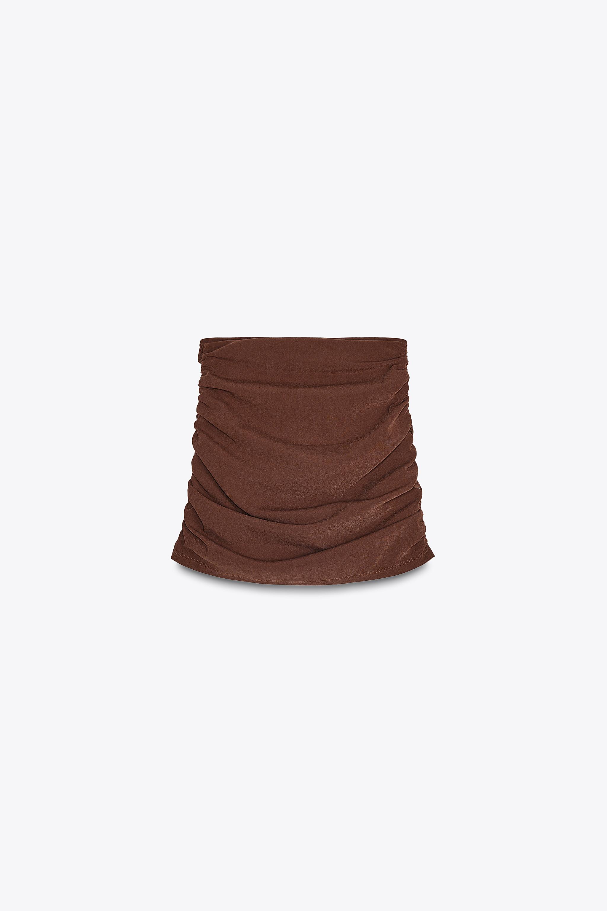RUCHED MINI SKIRT - Light brown | ZARA United States