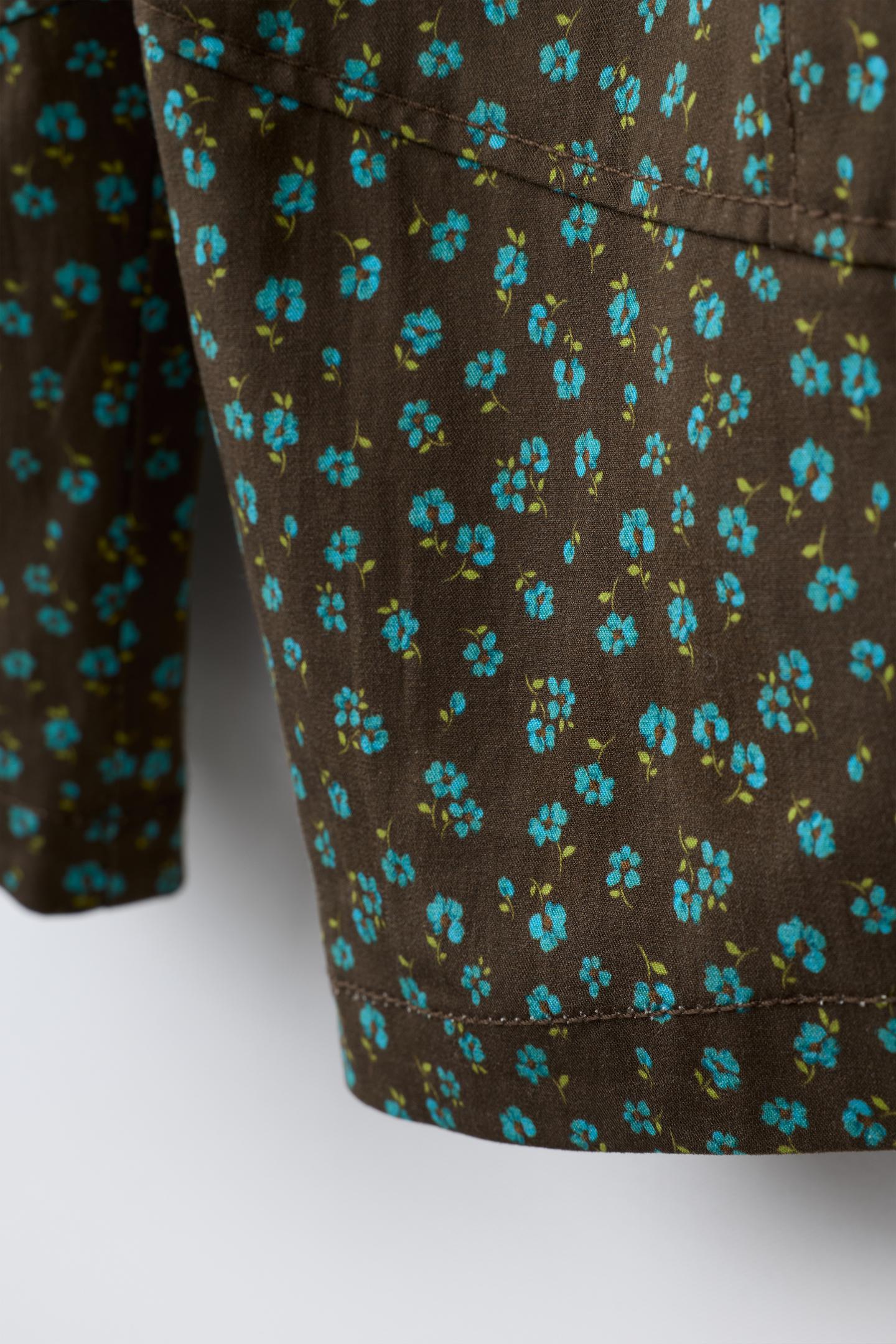 Детские брюки Zara Floral Print Balloon, цвет: Коричневый / Зелёный — фото 4