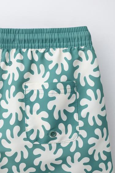 AGES 6-14 / SPIRAL SWIM SHORTS - Green / Blue by Zara - Image 3