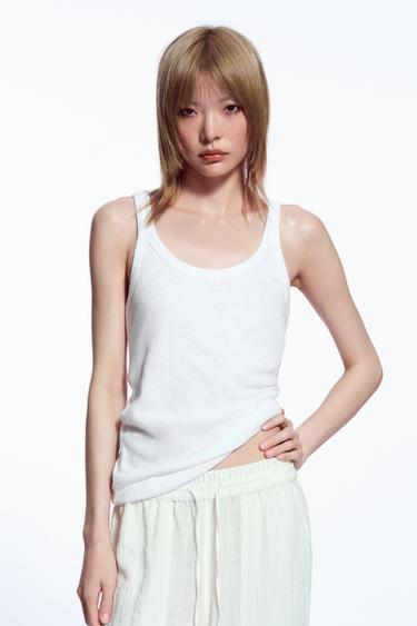 Zara 褪色效果 T 恤 - 白色