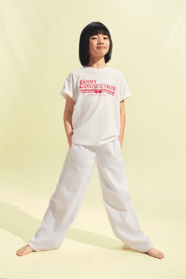 JEANS WIDE LEG 스트링 - Zara 화이트