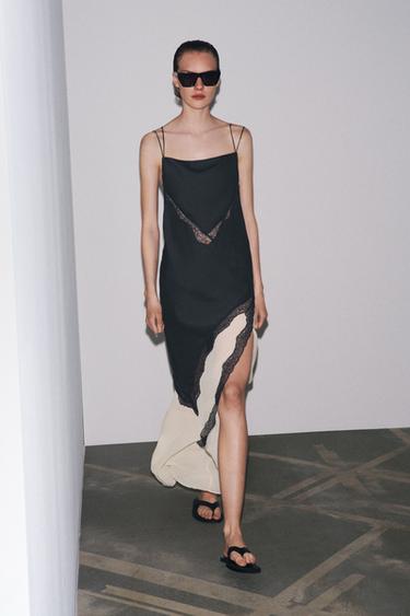 COMBINED LACE DRESS - Black / Ecru by Zara - Image 0