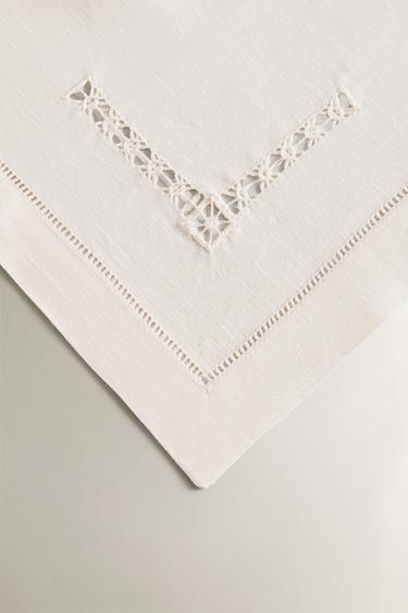 LOT DE SERVIETTES DE TABLE EN LIN AVEC JOUR ÉCHELLE (LOT DE 2) - Écru de Zara - Image 2