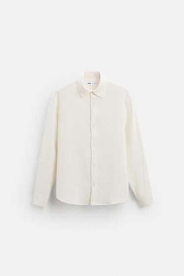 BOUCLÉ TEXTURED SHIRT - Ecru by Zara