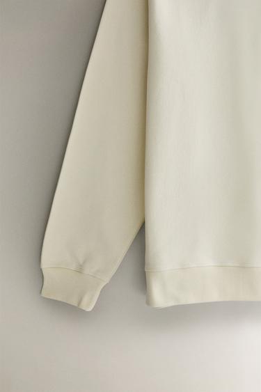 COTTON TENNIS SWEATSHIRT - Ecru / Green by Zara - Image 2
