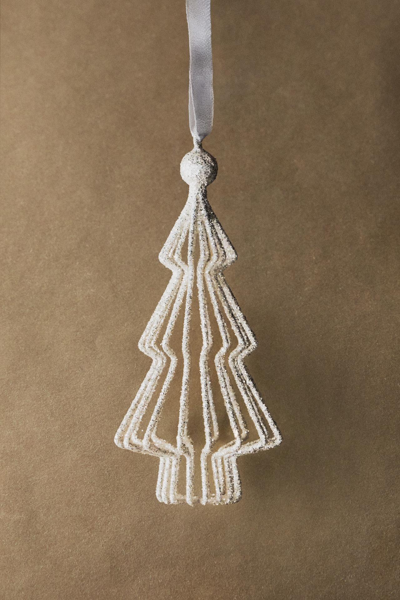 FIR TREE CHRISTMAS ORNAMENT — Silver