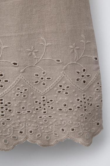 EMBROIDERED CULOTTES - Stone by Zara - Image 3