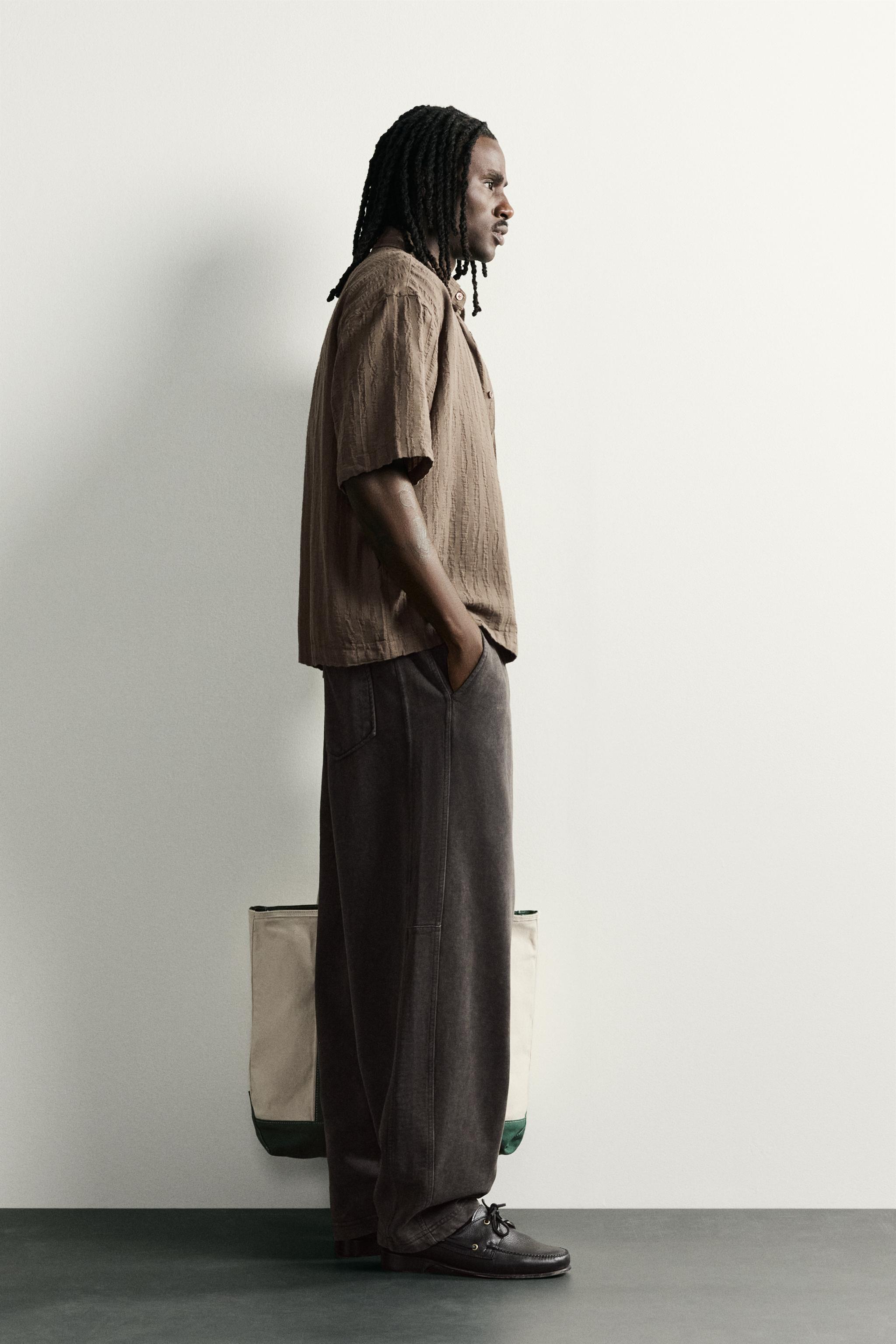 BOXY FIT JACQUARD STRIPED SHIRT