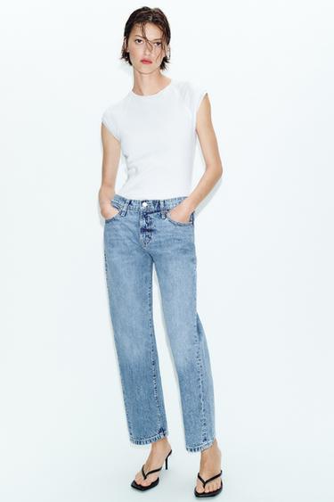 JEANS Z1975 CROPPED TIRO MEDIO - Azul medio de Zara