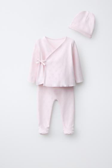 Zara SET ZA NOVOROĐENČE I TORBICA – pastelno ružičasta