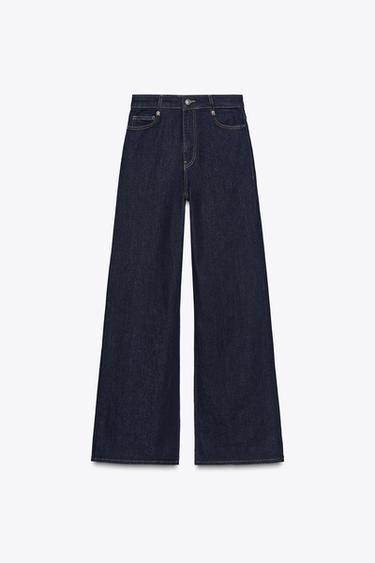 Zara ZW COLLECTION HIGH RISE WIDE LEG JEANS - Blue
