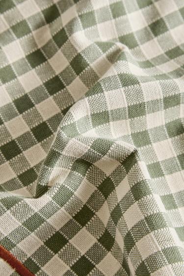 SET DE TABLE CARREAUX ET SURPIQÛRES - Vert de Zara - Image 3