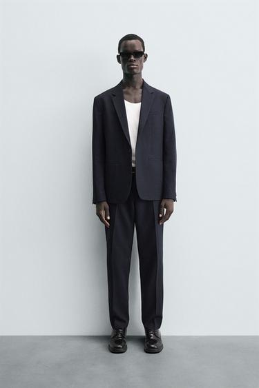 TRAJE ESTRUCTURA CON LANA - Mostaza de Zara - Imagen 0