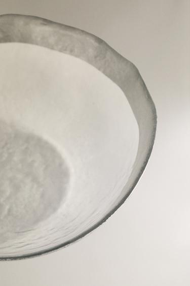 RAISED GLASS BOWL WITH SILVER RIM - Silver by Zara - Image 2